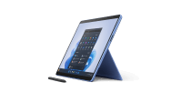 Mostra o Surface Pro 95G aberto e pronto a ser utilizado.