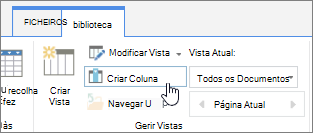 Ligação criar coluna na Biblioteca do SharePoint Online