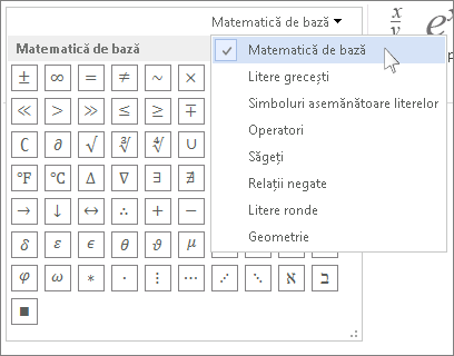 Simboluri matematice de bază