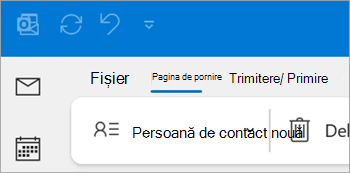Captură de ecran a persoanei de contact noi din panglica clasică Outlook