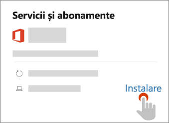 Afișează linkul de instalare pe pagina Servicii și abonamente