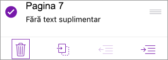 Ștergere pagină în OneNote for iOS