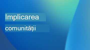 Ilustrație cu suprapunerea textului care spune Angajamentul comunității