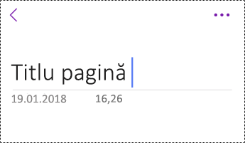 Redenumire pagină în OneNote for iOS