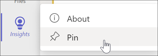 Закрепление Insights на панели приложения