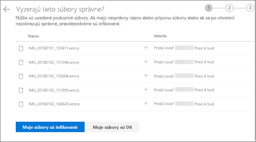 Snímka obrazovky s možnosťou Zobraziť tieto súbory na webovej lokalite OneDrive na pravej obrazovke