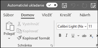 Prepínanie automatického ukladania v Office