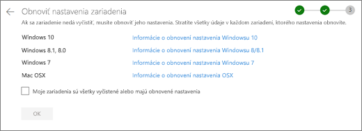 Snímka obrazovky zariadení rest na webovej lokalite OneDrive