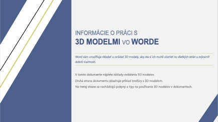 Snímka obrazovky s titulnou stranou 3D wordovej šablóny