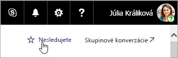 Snímka obrazovky s tlačidlom Sledovať na lokalite SharePoint.