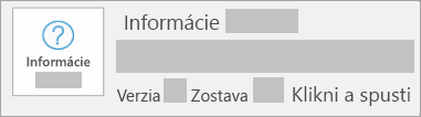 Snímka obrazovky zobrazujúca verziu a zostavu Klikni a spusti
