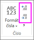 zvýšenie alebo zníženie počtu desatinných miest vo formátovaní čísel