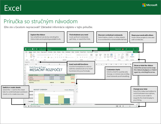 Príručka so stručným návodom pre Excel 2016 (Windows)