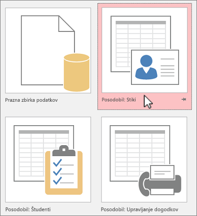 Predloge programa Access