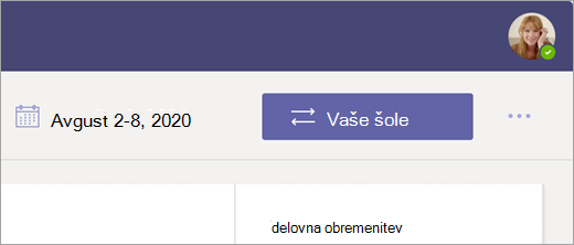 Gumb »Vaše šole«