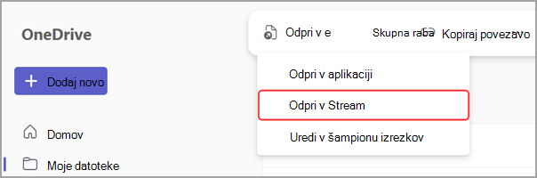 Urejanje prepisa srečanja v storitvi Stream