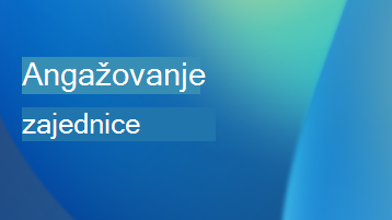 Ilustracija sa tekstom prekrivenim tekstom koji kaže Angažovanje zajednice