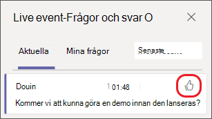 Välj tummen upp-ikonen