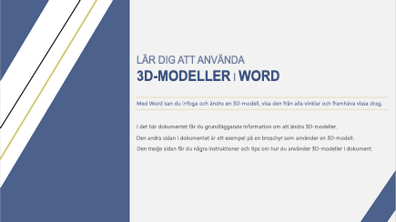 Skärmbild av första sidan i en Word-mall om 3D
