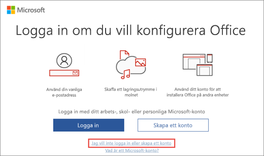 Visar länken som du klickar på för att ange produktnyckeln för Microsoft Workplace Discount Program