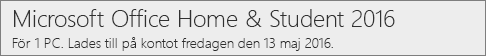 Så visas PC-versionen av Office 2016 på Office.com/myaccount