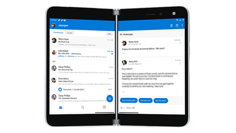 Öppna Outlook på Surface Duo