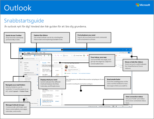 Snabbstartsguide för Outlook 2016 (Windows)