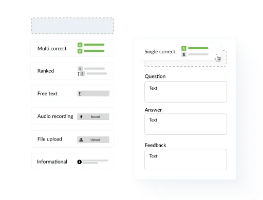 Synap online exam platform UI